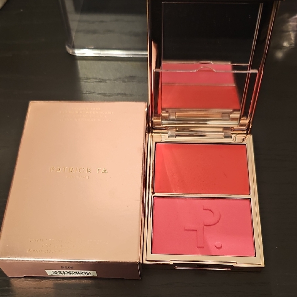 SOLD- Patrick Ta Double-Take Cream and Powder Blush Duo - She's A Doll